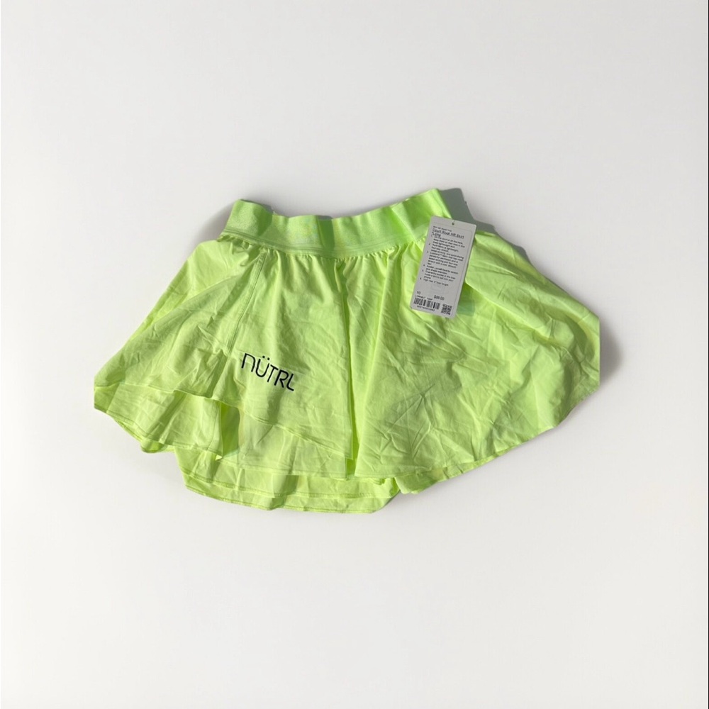 NWT Lululemon Court Rival HR Skirt Long Sz 10 Yellow‎ Tennis Golf Skort